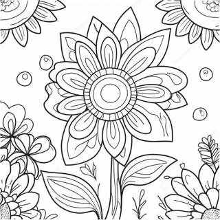 Pagina Para Colorir Do Crescimento Vibrante De Flores 62769-51973