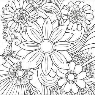 Pagina Para Colorir Do Crescimento Vibrante De Flores 62769-51974