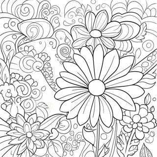 Pagina Para Colorir Do Crescimento Vibrante De Flores 62769-51975