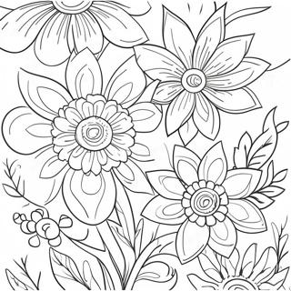 Pagina Para Colorir Do Crescimento Vibrante De Flores 62769-51976