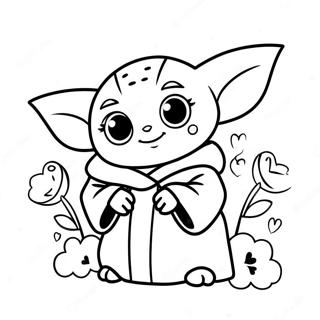 Valentim Do Baby Yoda Páginas Para Colorir