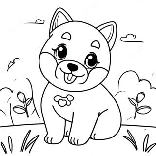 Pagina Para Colorir Do Fofo Filhote De Shiba Inu 62839-52025