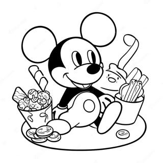 Pagina Para Colorir Mickey Mouse Com Lanches Deliciosos 62939-52109