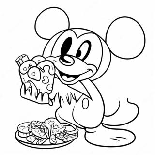 Pagina Para Colorir Mickey Mouse Com Lanches Deliciosos 62939-52112