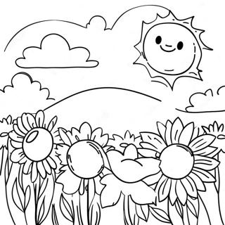 Pagina Para Colorir Campo De Flores Ensolarado 62949-52123