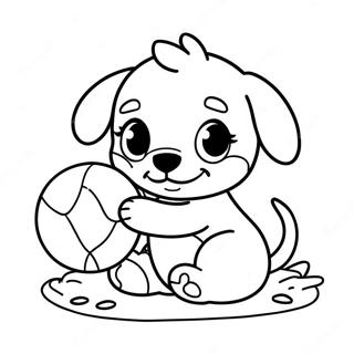 Pagina Para Colorir Filhote De Cachorro Brincando Com Uma Bola 63199-52334