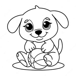 Pagina Para Colorir Filhote De Cachorro Brincando Com Uma Bola 63199-52335