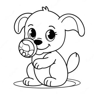 Pagina Para Colorir Filhote De Cachorro Brincando Com Uma Bola 63199-52336