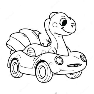 Pagina Para Colorir De Dinossauro Fofo Dirigindo Um Carro Esportivo 63320-52404