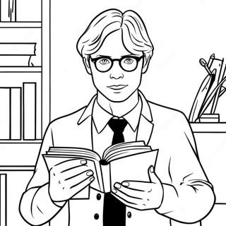 Pagina Para Colorir Do Spencer Reid Com Um Livro 63520-52549