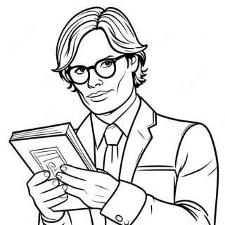 Pagina Para Colorir Do Spencer Reid Com Um Livro 63520-52550