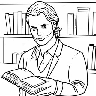 Pagina Para Colorir Do Spencer Reid Com Um Livro 63520-52551