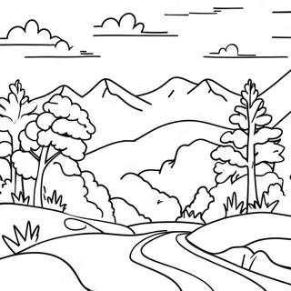 Pagina Para Colorir Da Vista Cenica Das Grandes Montanhas Fumegantes 63529-52562