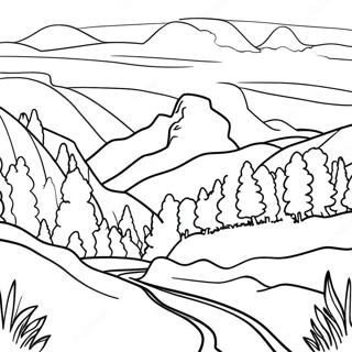 Pagina Para Colorir Da Vista Cenica Das Grandes Montanhas Fumegantes 63529-52563