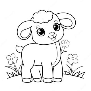 Pagina Para Colorir De Ovelhinha Fofa Da Pascoa Com Flores 63650-52664