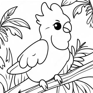 Pagina Para Colorir De Cacatua Colorida No Paraiso Tropical 63690-52682