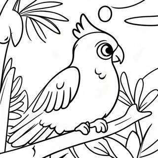 Pagina Para Colorir De Cacatua Colorida No Paraiso Tropical 63690-52684