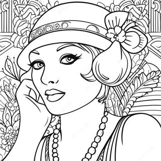 Pagina Para Colorir Da Garota Flapper Dos Anos 20 63709-52711