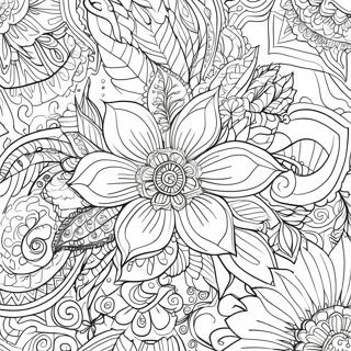 Pagina Para Colorir Tatuagem Floral Intricada 63740-52732