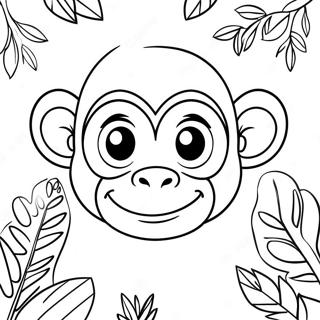 Pagina Para Colorir Rosto De Macaco Fofo 63770-52757