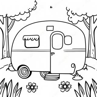 Pagina Para Colorir Do Trailer Vintage Na Natureza 6405-5117