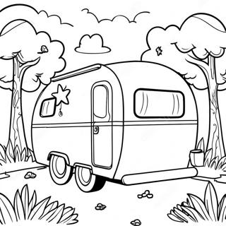 Pagina Para Colorir Do Trailer Vintage Na Natureza 6405-5214