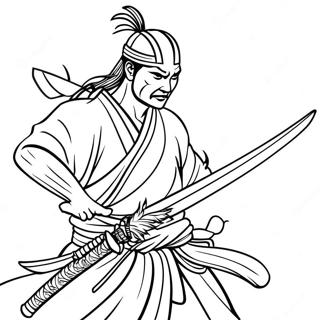 Pagina Para Colorir De Samurai Katana Em Acao 64160-53067