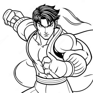 Pagina Para Colorir Do Jin Kazama Em Pose De Batalha 64190-53091