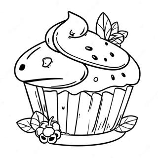 Pagina Para Colorir Do Delicioso Muffin De Mirtilo 64240-53126