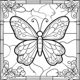 Pagina Para Colorir Design De Borboleta Colorida Em Vitral 64270-53158