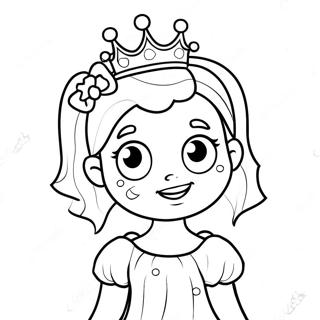 Pagina Para Colorir Da Fofa Princesa Zumbi Com Uma Coroa 64391-53239