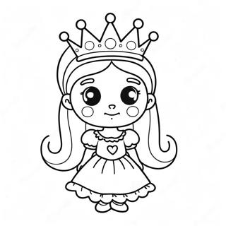 Pagina Para Colorir Da Fofa Princesa Zumbi Com Uma Coroa 64391-53240