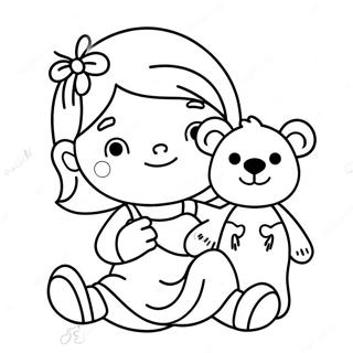 Pagina Para Colorir Agnes Fofa Com Urso De Pelucia 64461-53290