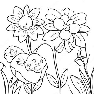 Pagina Para Colorir Bonito Jardim De Flores Em Tons De Cinza 64471-53316