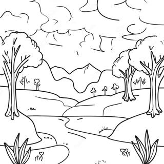 Pagina Para Colorir Paisagem De Arte Digital Vibrante 64551-53380