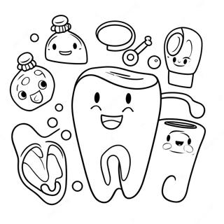 Pagina Para Colorir Dos Personagens Fofos Da Ada Dental 64611-53413