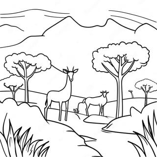 Pagina Para Colorir Da Bela Paisagem Queniana 64621-53429