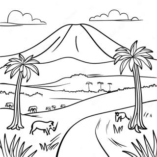 Pagina Para Colorir Da Bela Paisagem Queniana 64621-53430