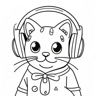 Pagina Para Colorir Do Dj Catnip Com Fones De Ouvido 64721-53514