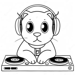 Pagina Para Colorir Do Dj Catnip Com Fones De Ouvido 64721-53515