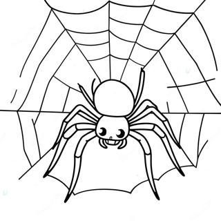 Pagina Para Colorir Aranha De Halloween Assustadora Com Teia 6475-5270