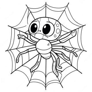 Pagina Para Colorir Aranha De Halloween Assustadora Com Teia 6475-5272