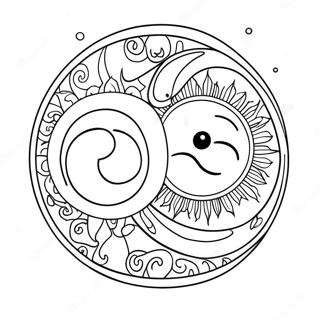 Pagina Para Colorir Celestial Do Sol E Da Lua Yin Yang 64811-53567