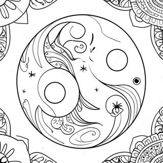 Pagina Para Colorir Celestial Do Sol E Da Lua Yin Yang 64811-53568