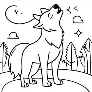 Pagina Para Colorir Do Lobo Majestoso Uivando Para A Lua 64821-53585