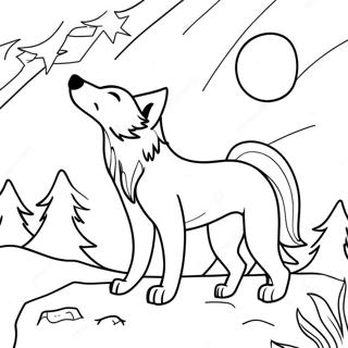 Pagina Para Colorir Do Lobo Majestoso Uivando Para A Lua 64821-53586