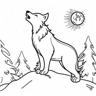 Pagina Para Colorir Do Lobo Majestoso Uivando Para A Lua 64821-53588