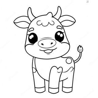 Vaca Kawaii Fofa Páginas Para Colorir