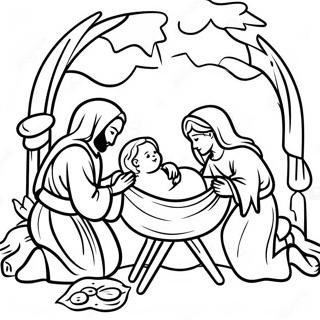 Pagina Para Colorir Da Cena Do Presepio Com O Bebe Jesus 65331-53982