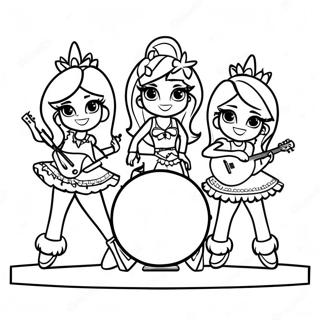 Pagina Para Colorir The Dazzlings Se Apresentando No Palco 65401-54045